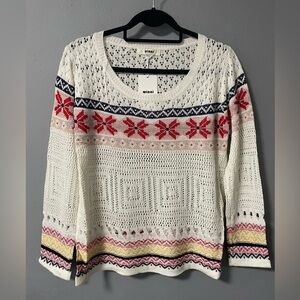 NWT Winni by Miracle Colorful Open Knit Sweater. Size S/M
